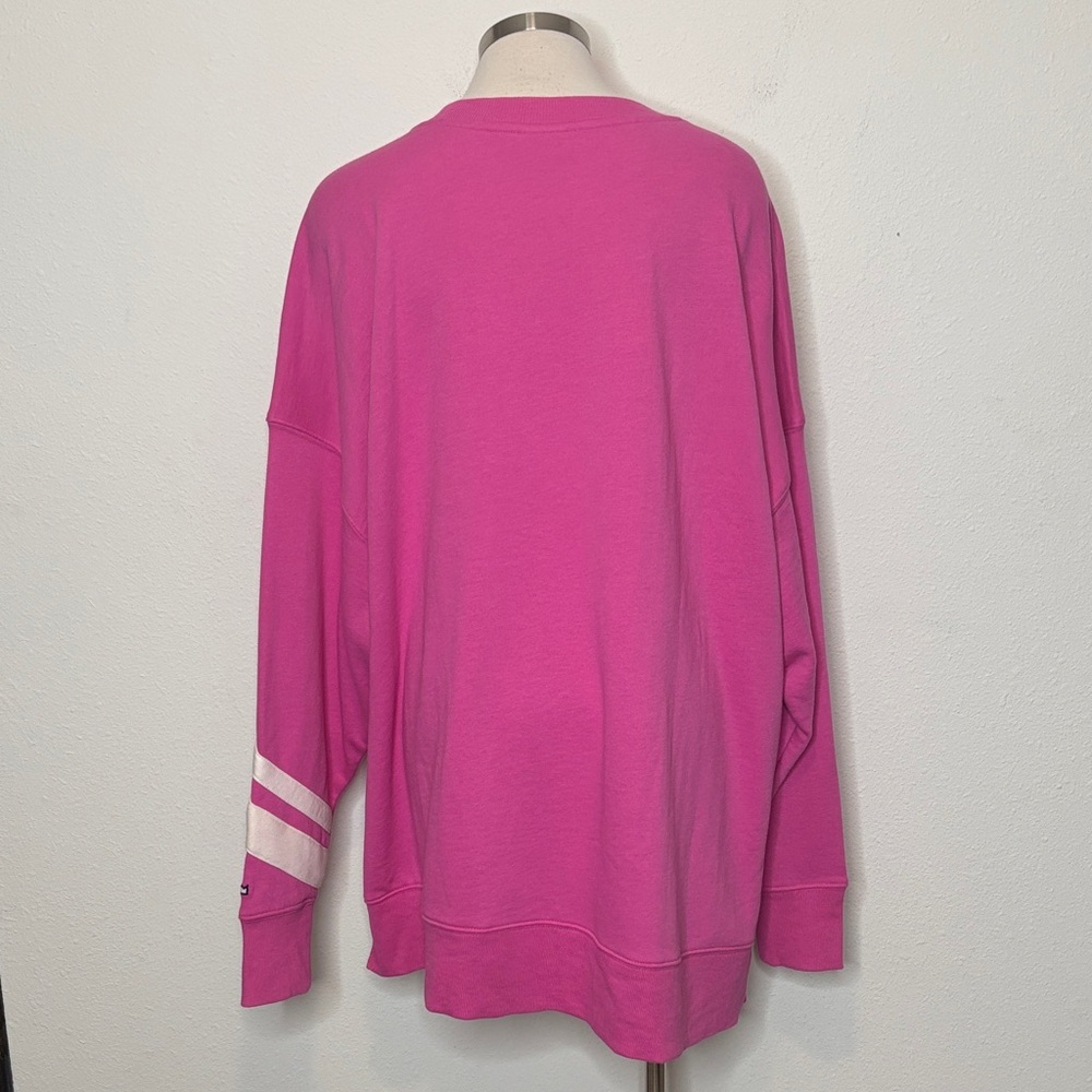 Cabana by Crown & Ivy size XXL Pink Sweatshirt with White Stripes - Picture 7 of 10
